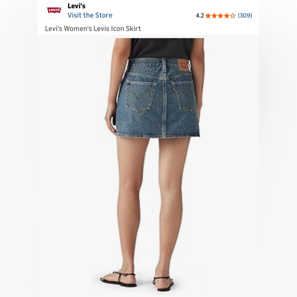 Levi's Denim Skirt ICON Stretch Worn Once EXC LIKE NEW CONDITION - Picture 6 of 17